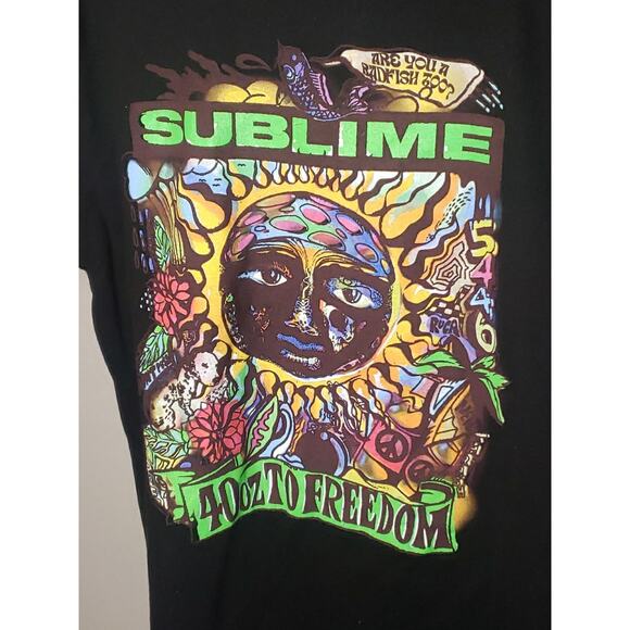 Sublime 40oz to Freedom Graphic T-Shirt Retro Black Large - Picture 4 of 4